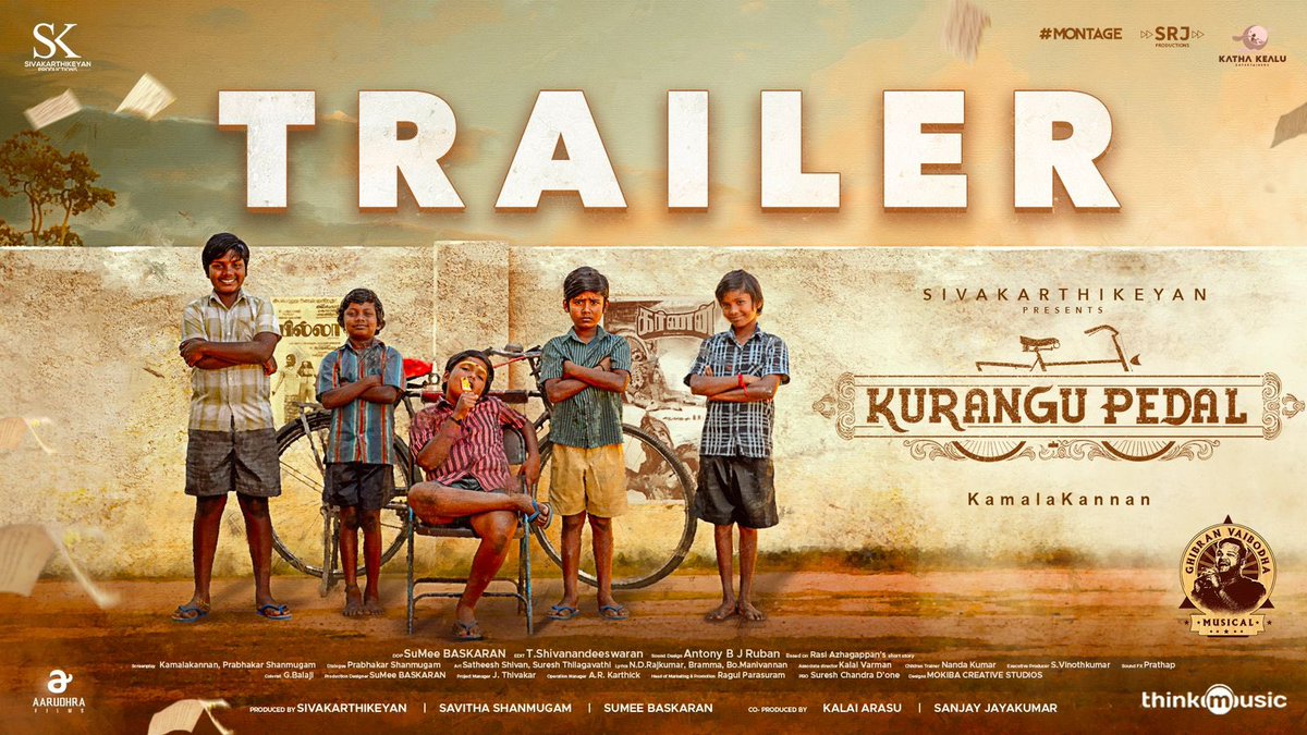 Watch #KuranguPedal trailer - youtu.be/01ygei5t8Bs This nostalgic narrative takes you back to the 80s and 90s, reviving cherished childhood memories. Get into this emotional journey! @SKProdOffl #KuranguPedalFromMay3 #SUMMERகொண்டாட்டம்