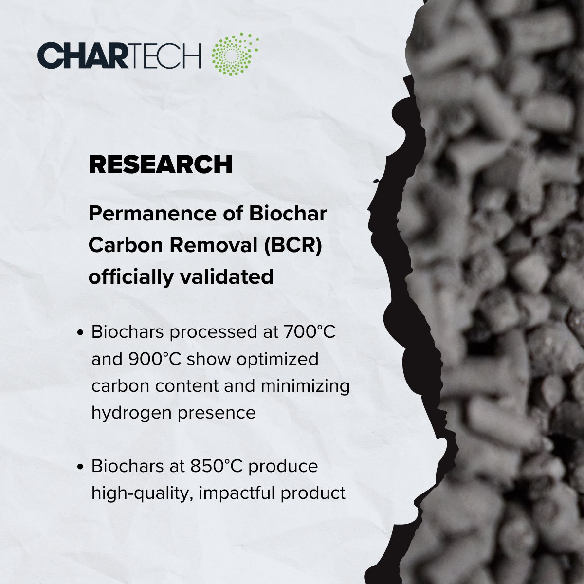 Exciting strides in Biochar Carbon Removal! Recent studies validate its long-term stability, setting a gold standard in carbon capture. Our HTP technology is heating organic materials to 850°C, engineering a sustainable future. Check us out: ow.ly/pqB350RihQz