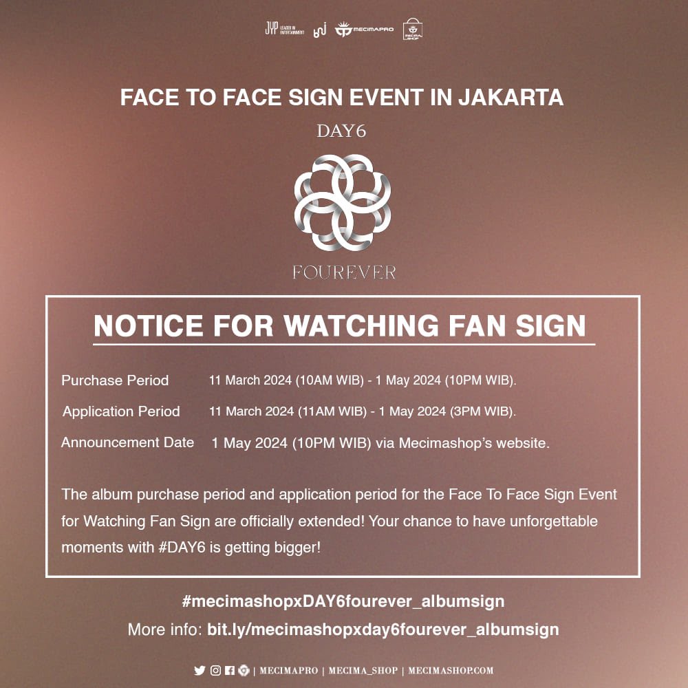 #mecimashopxDAY6fourever_albumsign - My Day! The album purchase period and application period for Watching Fan Sign are officially extended! Your chance to have unforgettable moments with #DAY6 is getting bigger!