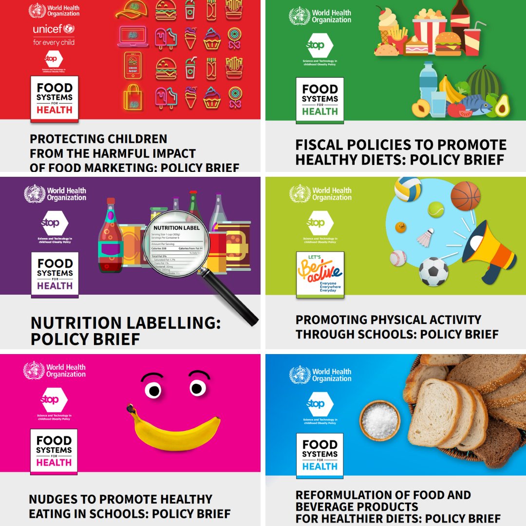 The @STOPobesityEU project launched a set of policy briefs with @WHO to help policymakers implement priority policies to prevent childhood obesity. ➡️ Check them out here: stopchildobesity.eu/policy-briefs/