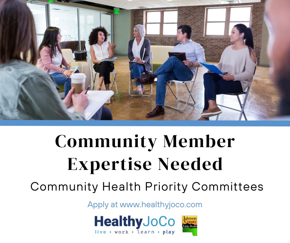 Our HealthyJoCo team is looking for community members to serve on each of the Community Health Priority Committees.
All participants must be 18 or older and live in Johnson County, Iowa. Applications close mid-May. For more information & to apply visit: healthyjoco.com