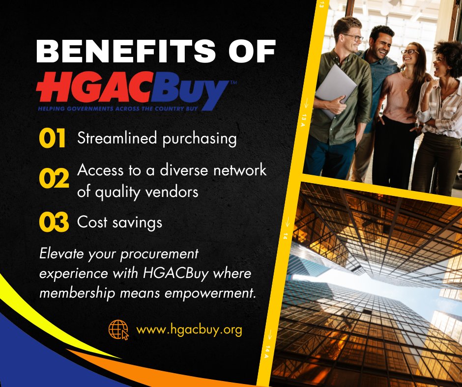 Unlock a world of procurement excellence by becoming a member of HGACBuy! Enjoy exclusive benefits such as streamlined purchasing, cost savings, and access to a diverse network of quality vendors. Join now by visiting hgacbuy.org/join/become-an…!  #CooperativePurchasing