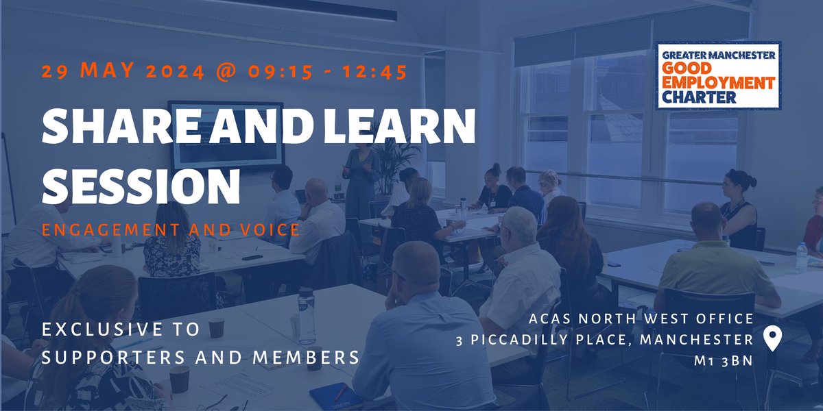 Join our next Share and Learn Session on Engagement and Voice! In this session, exclusive to Charter Supporters and Members, we will dive into employment challenges around engagement and voice, share ideas and understand best practices. Sign up: ow.ly/6hH150RqIfX