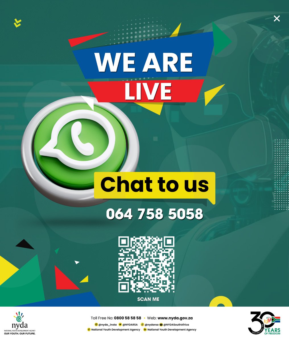 The NYDA is committed to modernising its service delivery and adapting to evolving communication trends. WhatsApp reduces the need for expensive phone calls or in-person visits, while also minimising the time and resources required to address young people’s inquiries and…