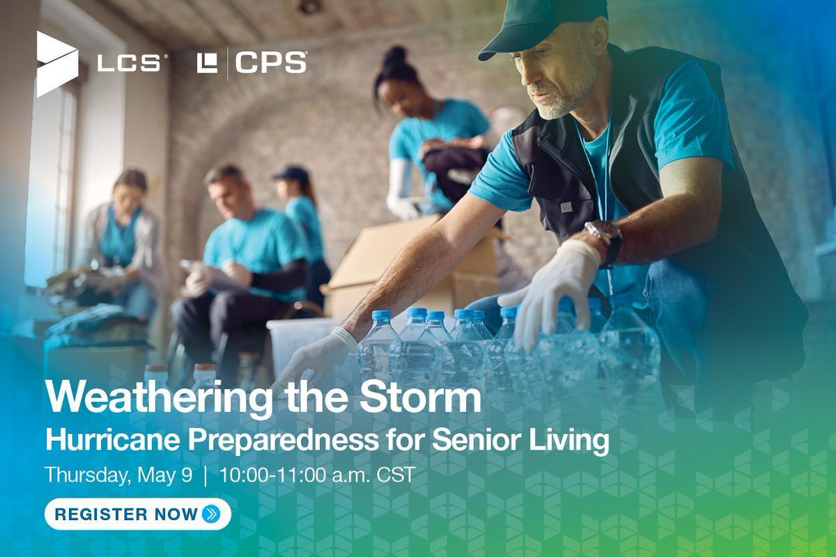 Is your community prepared to cope with a natural disaster? Join LeadingAge Bronze Partner @discoverlcs on May 9 @ 11 a.m. ET for tips and best practices for hurricane preparedness. Hear lessons learned from navigating Hurricane Ian. Webinar registration. ldng.ag/4aCUM5h