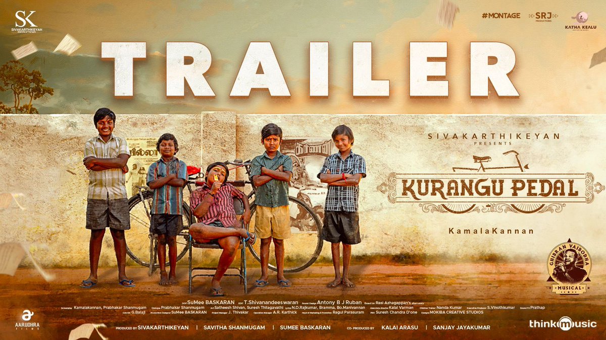 #KuranguPedal Trailer - youtu.be/01ygei5t8Bs Looks to be a well crafted content set in rural backdrop, having #KaaliVenkat in a promising role. A proper summer outing for families & especially kids to relate even more 🎉 Releasing in cinemas on MAY 3rd 👍