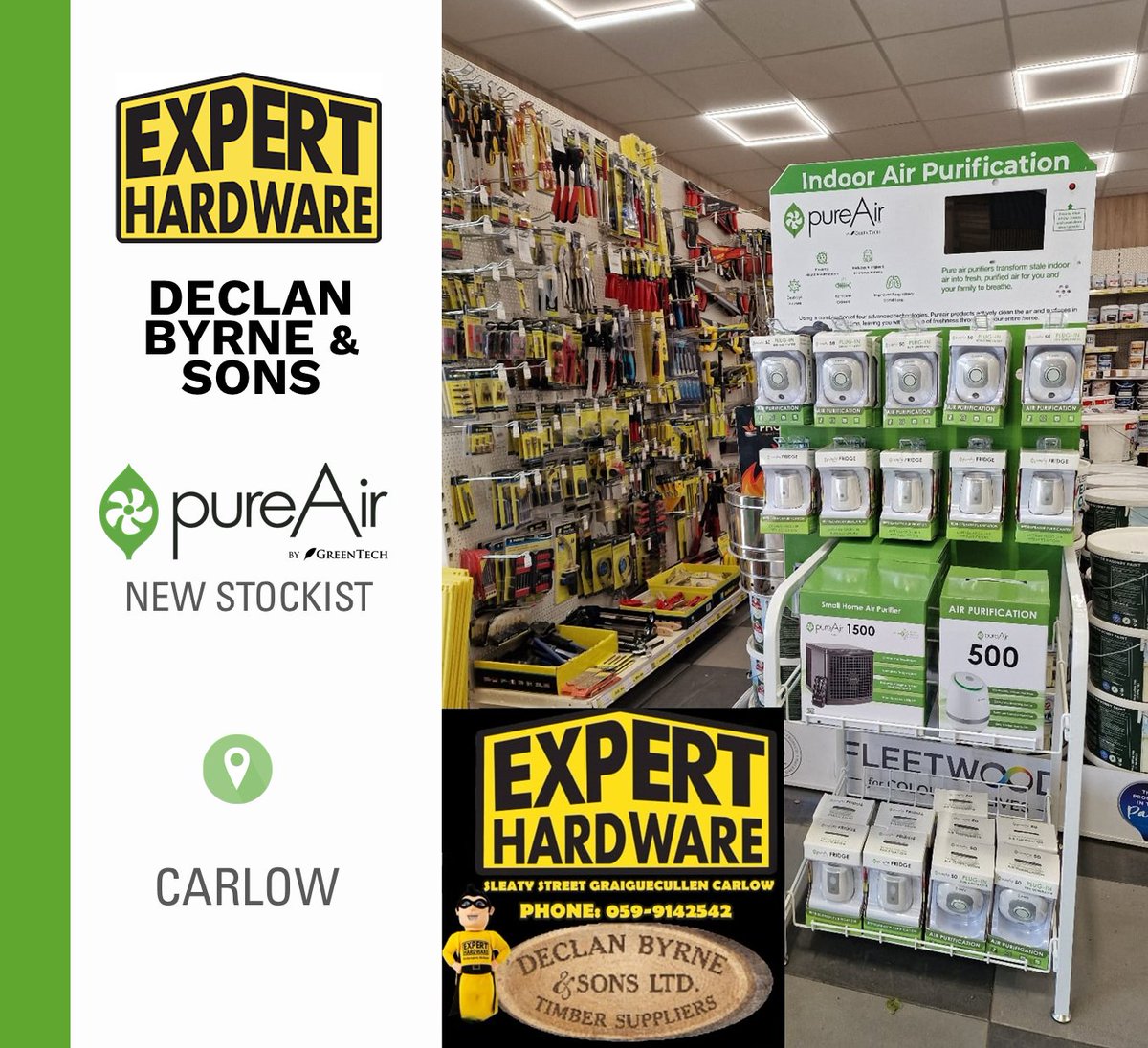 New pureAir Stockist in Carlow 📢 Exciting announcement! Expert Declan Byrne And Sons is now an official stockist of pureAir!🎉

Experience the benefits of breathing cleaner air in 2024! Don't miss out on this opportunity to improve your indoor air quality #pureAir #cleanair