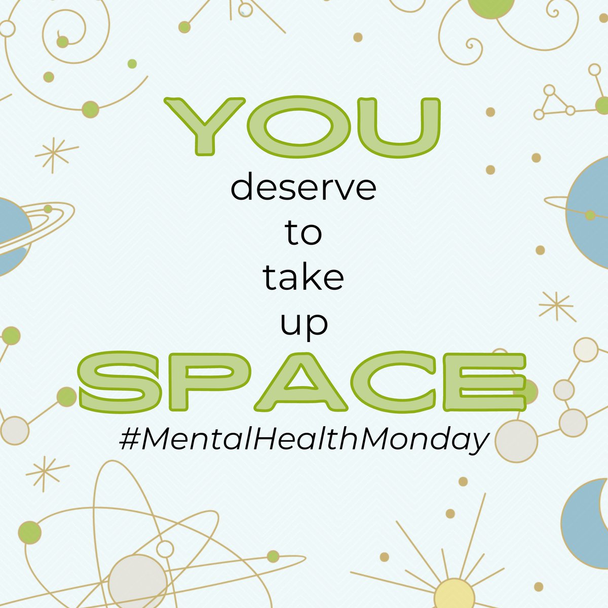 Today's #MentalHealthMonday mantra: 'I deserve to take up space, to thrive, and to prioritize my well-being every single day.' #ConnectGrowServe 💚
