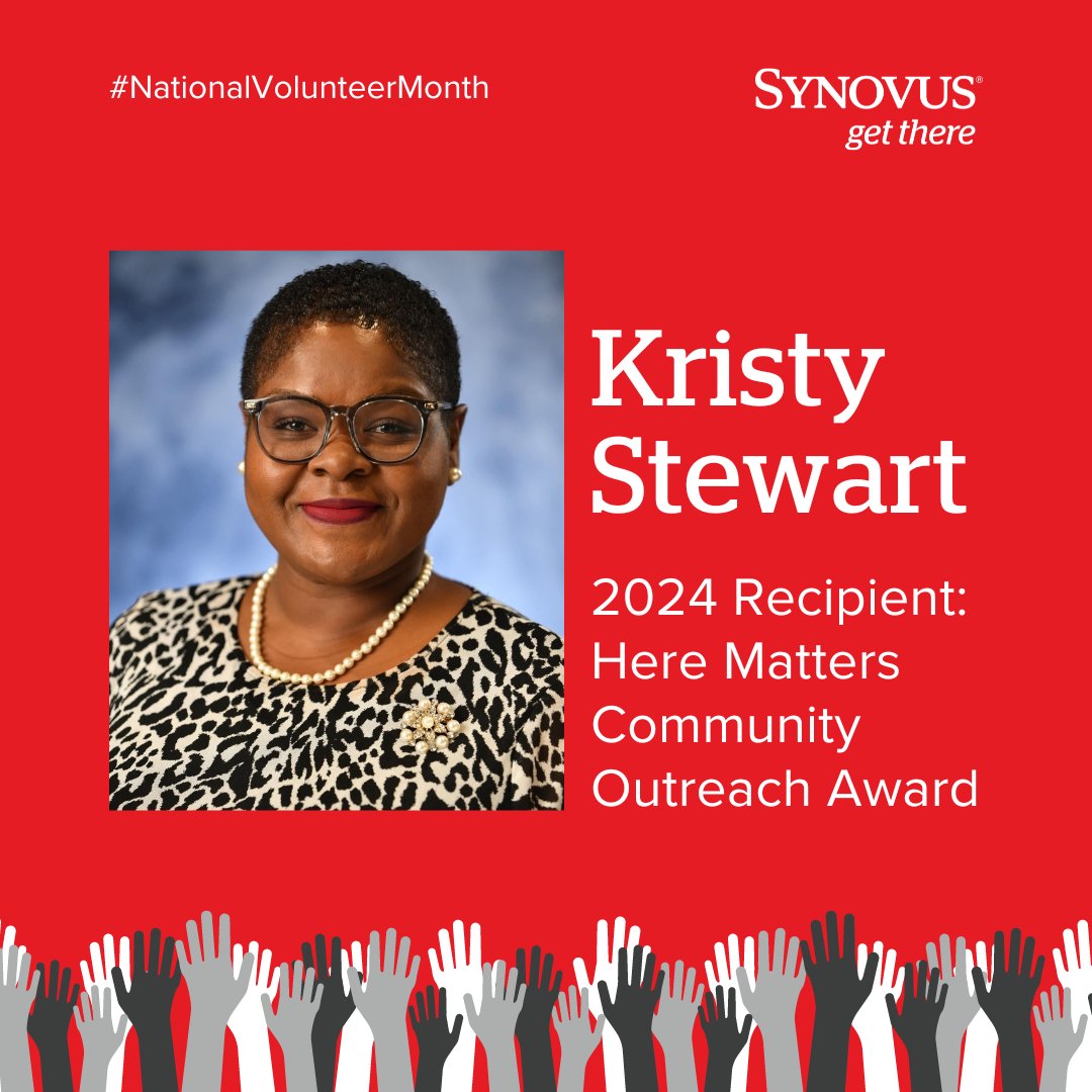 Synovus team member Kristy Stewart turned disaster into a love of helping her community that has continued to this day. Read her inspiring story of giving back: bit.ly/4aPcnqJ #Synovus #GetThere #NationalVolunteerMonth #HereMatters