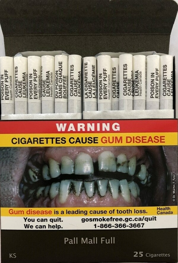 World first: Cigarette sticks with health warnings on appear in Canada. Hopefully the UK won't be far behind newswire.ca/news-releases/… 'poison in every puff'
