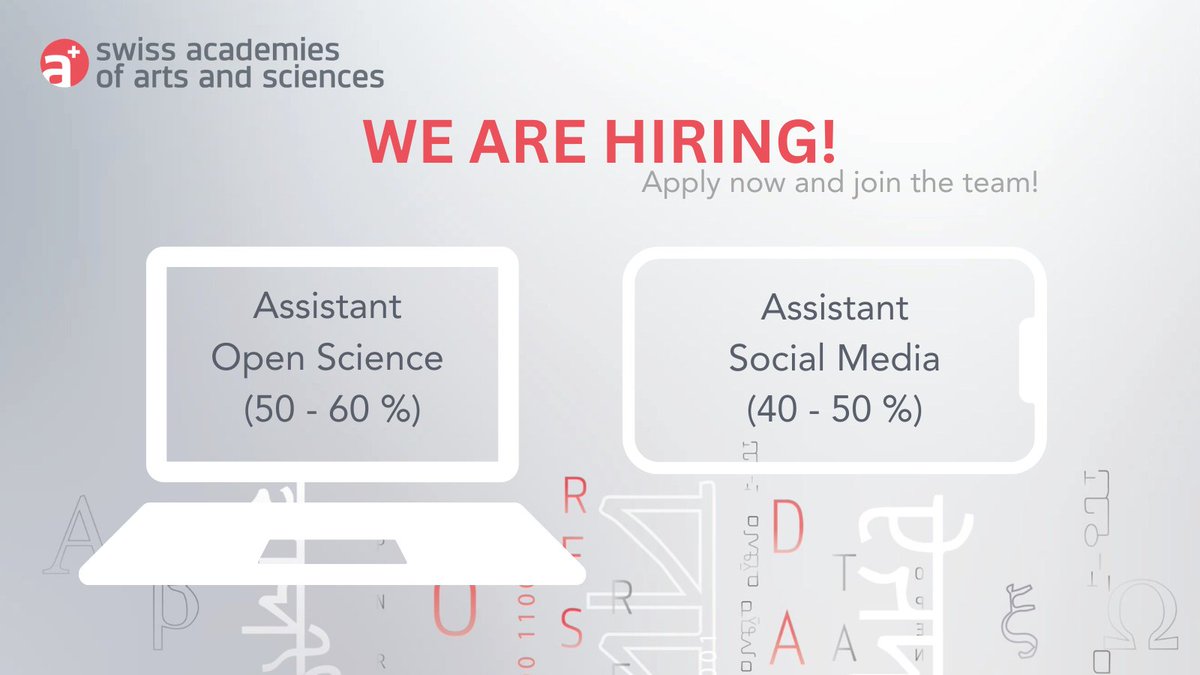 📢#Jobalert Assistant Open Science (50 - 60 %) and Assistant Social Media (40 - 50 %) 🙌 Apply now!👉akademien-schweiz.ch/de/uber-uns/st…