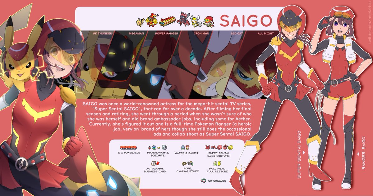 🚨⚡️ [Never fear, SAIGO is here!]⚡️🚨 it's been a while since I drew one of my favorite OCs, thought it'd be fitting to post a scarce revamp when I have the time :'Dc #pokemonOC