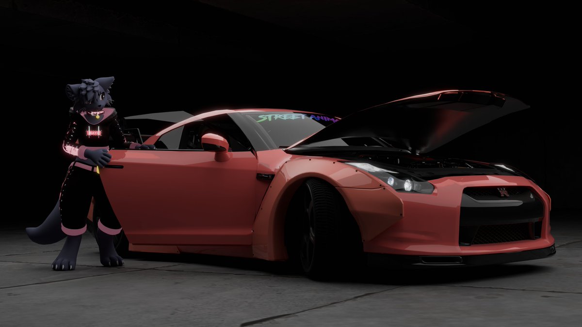 Finished this render last night, and can't wait to put the design on the side of the car when it's done ^w^ #blender3d #rendering #carcommunity #GTR #custom #cat #Mayu #3D #blender #uwu  #furry #furryart #furrycommunity #Nissan #kitty #cute #3DModel #streetanimals #carclub