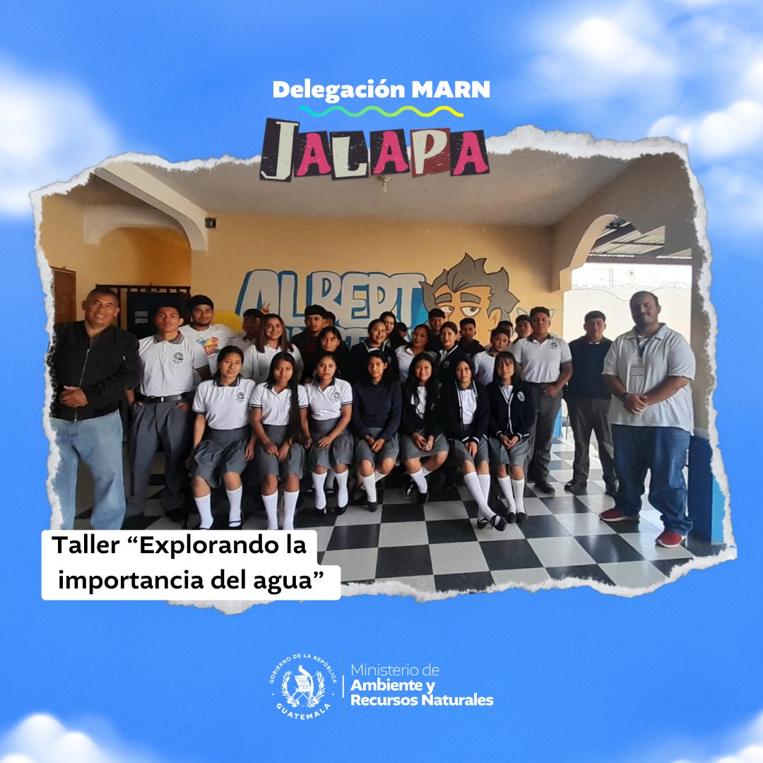 En Jalapa junto a estudiantes del Instituto Técnico Industrial Albert Einstein aprendimos sobre el agua, su impacto en nuestras vidas diarias y su importancia en el medio ambiente. 🌿💧 #GuatemalaSaleAdelante protegiendo el medio ambiente💧