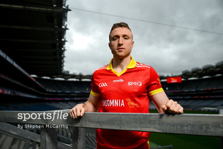 Insomnia ambassador and Dublin footballer Paddy Small poses for a portrait at the launch of Insomnia’s 5-year partnership with the GAA/GPA, at Croke Park. 📸 @sportsfilesteve sportsfile.com/more-images/11…