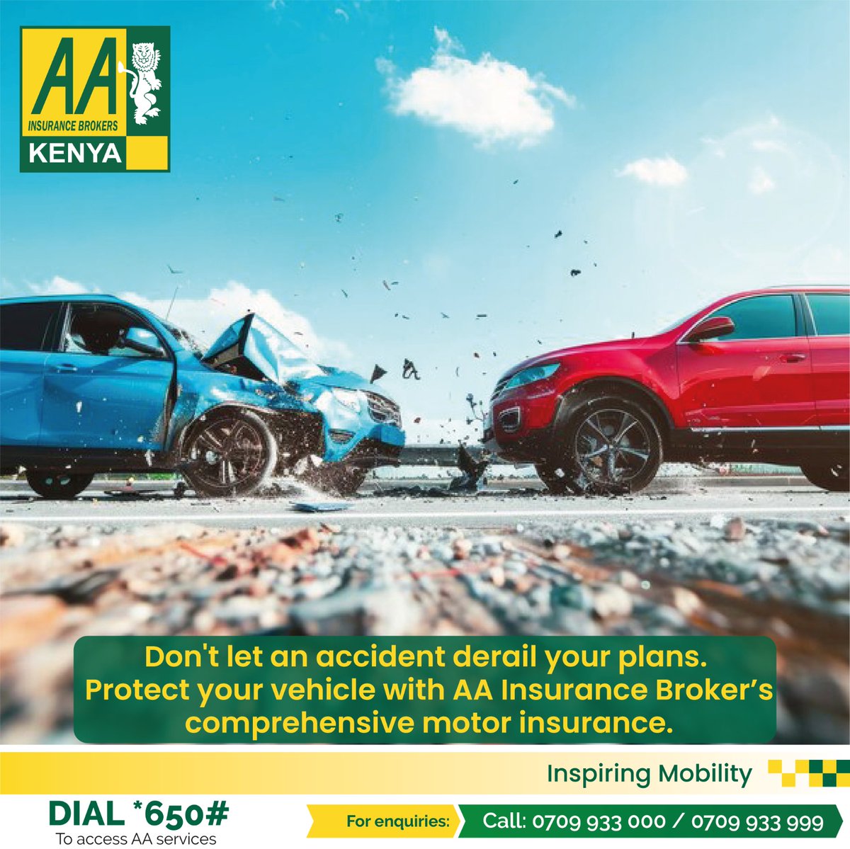Protect your vehicle and your wallet with the right motor insurance plan. Request a free quote from AA Insurance Brokers, call us on 0720940636/0709933000
#AAIBCares #MotorInsurance
