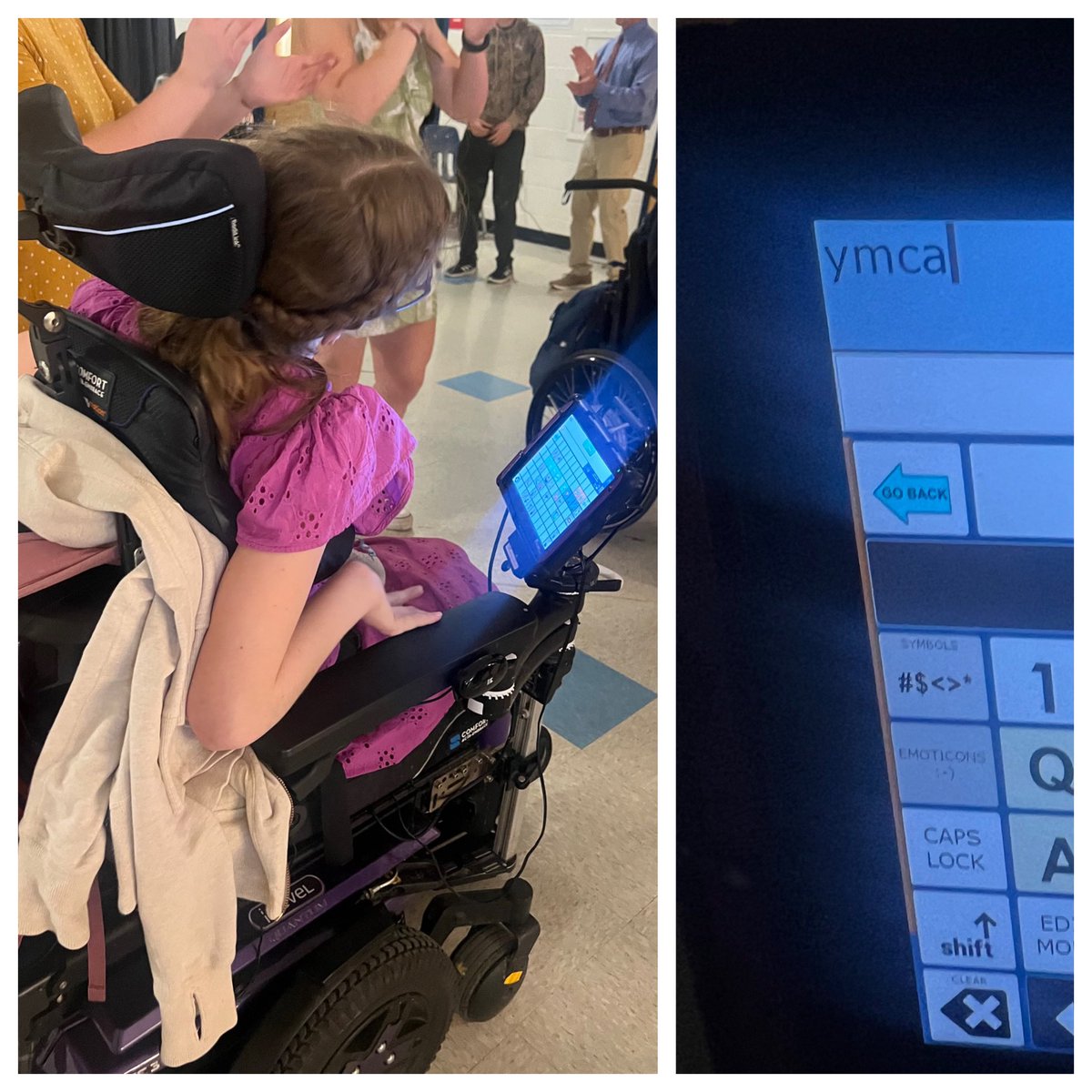 Talk about some awesome functional #AAC use! As an AT Coach I couldn’t have loved more spotting this on the dance floor at the @WTWoodsonHS day prom! @PRCSaltillo @ATS_FCPS #studentvoice