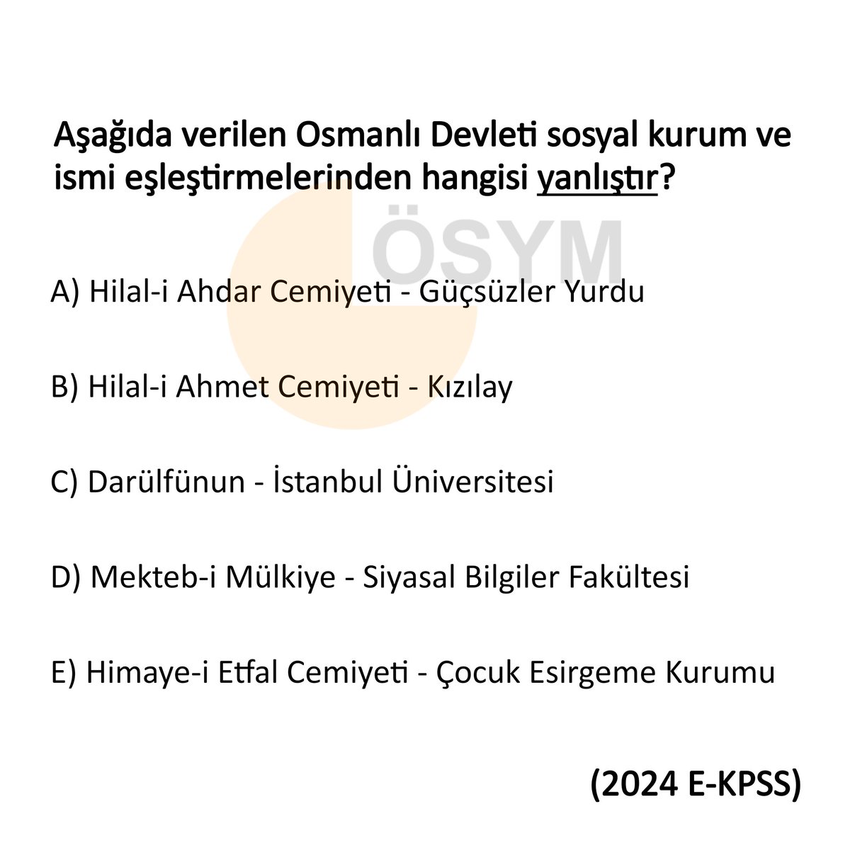 📌 Doğru yanıtı görmek için fotoğraf üzerindeki 'ALT' butonuna basın. 2024 E-Kpss sorusu #kpss2024 #lisans #ekpss #önlisans #ortaöğretim #öabt2024