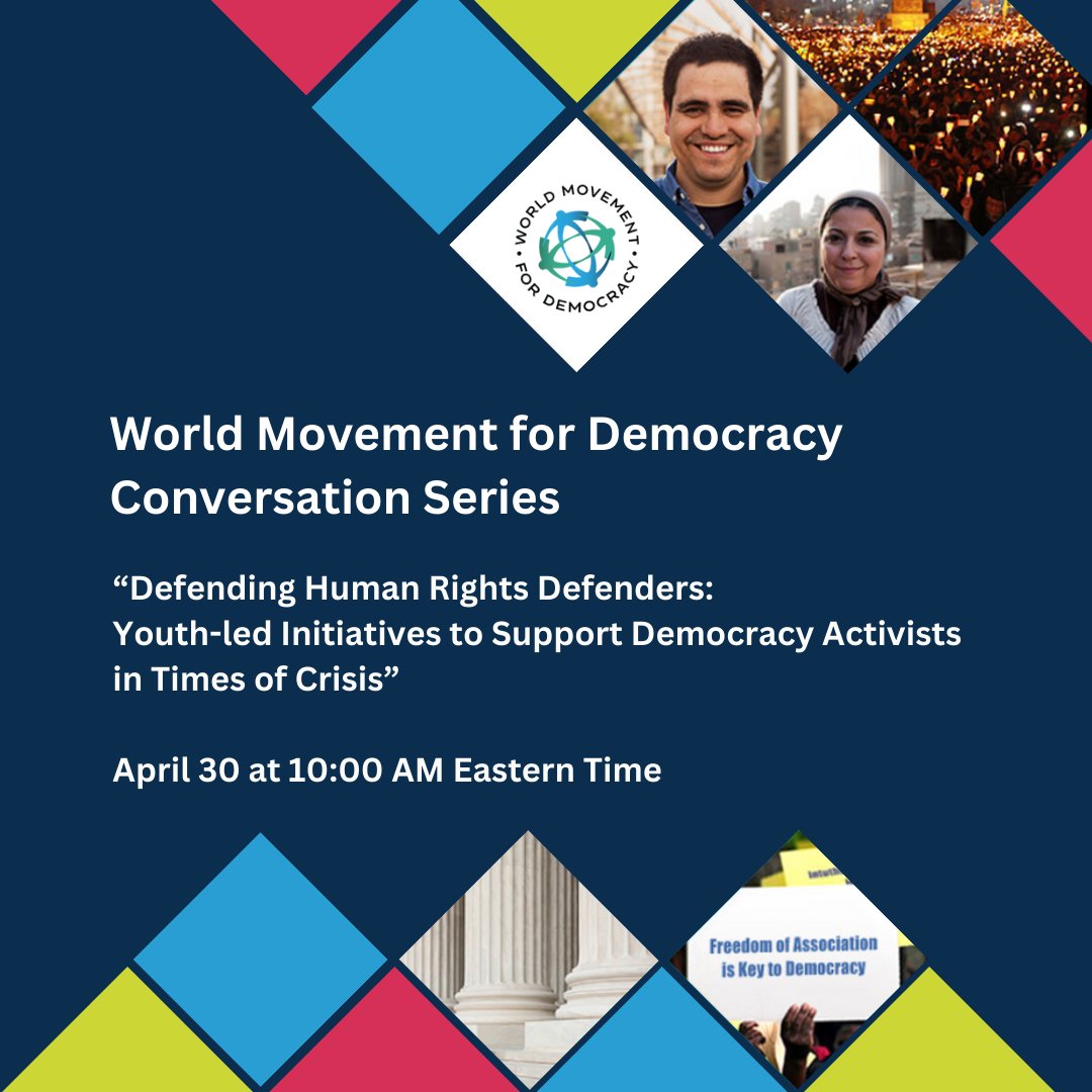 You can still register! “Defending Human Rights Defenders: Youth-led Initiatives to Support Democracy Activists in Times of Crisis” on April 30 at 10:00 AM Eastern Time. Learn more here: zoom.us/meeting/regist…
