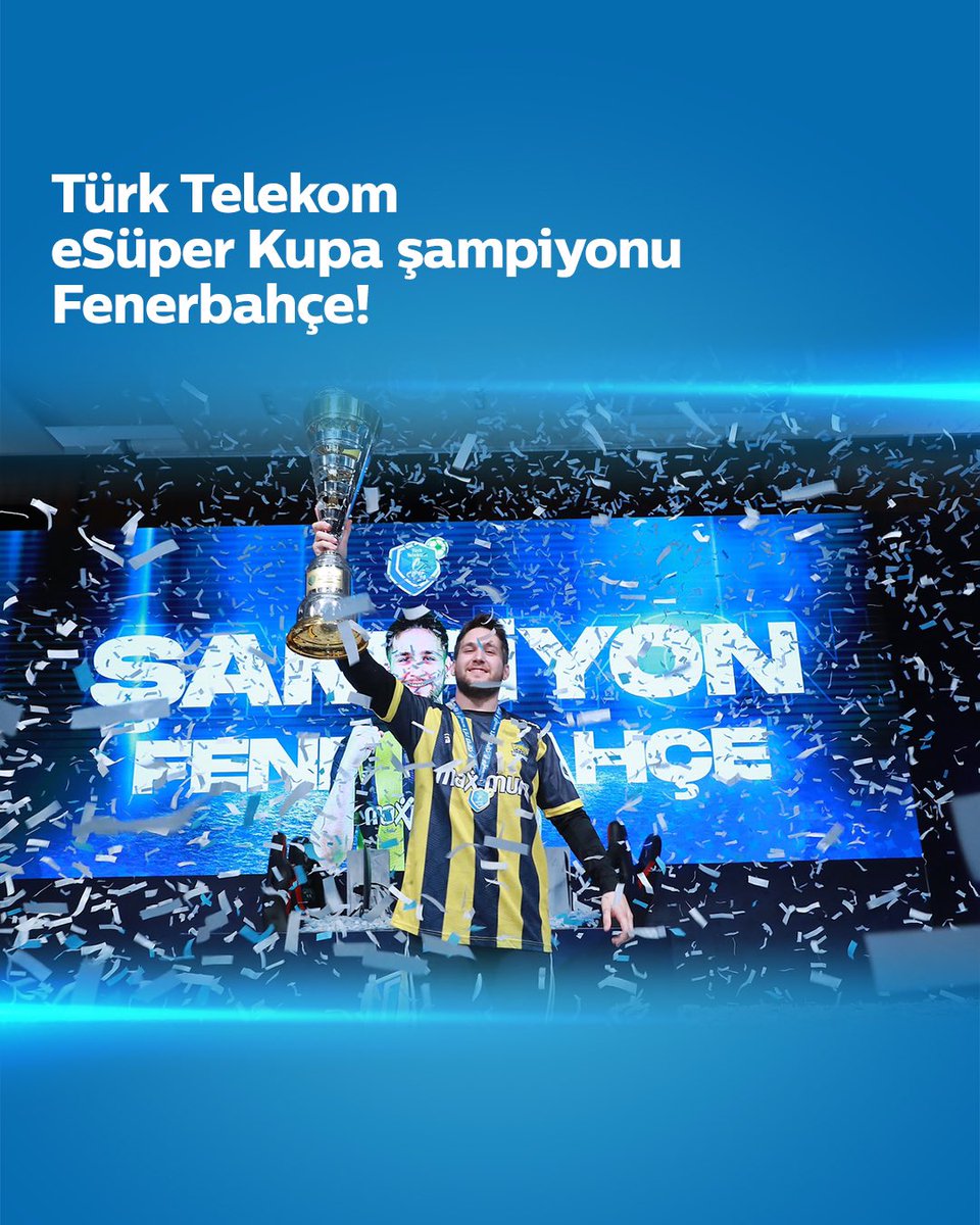 Türk Telekom eSüper Kupa şampiyonu Fenerbahçe! 🏆 İsim sponsoru ve resmi yayıncısı olduğumuz Türk Telekom eSüper Kupa’da şampiyonluğa ulaşan Fenerbahçe’yi tebrik eder, Avrupa eŞampiyonlar Ligi’nde başarılar dileriz.