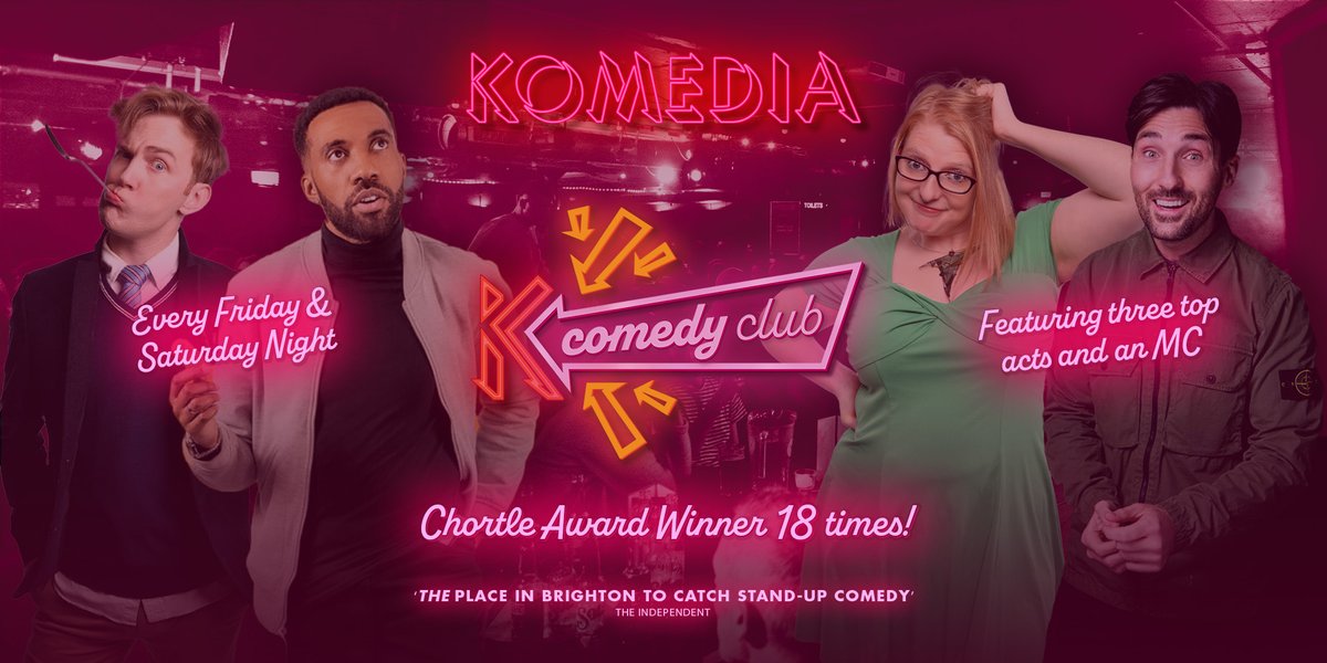 Fancy a #laugh this weekend in the heart of #Brighton? Head down to Komedia #comedyclub this Fri + Sat! Featuring Darran Griffiths, Tom Houghton & Josh James + MC Robyn Perkins. Get your early bird tickets now & save ££👉 tinyurl.com/komedia-comedy… #comedian #standupcomedy