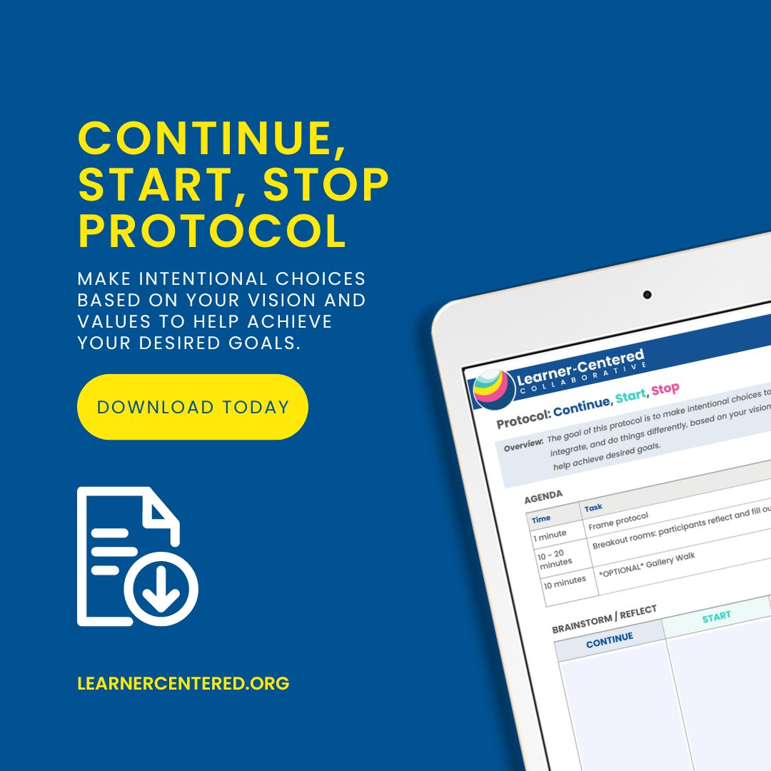 No matter your learner-centered goals or how far along you are in reaching them, it's important to audit what's working, what's not, and what you should start anew. Download our template today to run this protocol with your team: hubs.ly/Q02vkBkb0