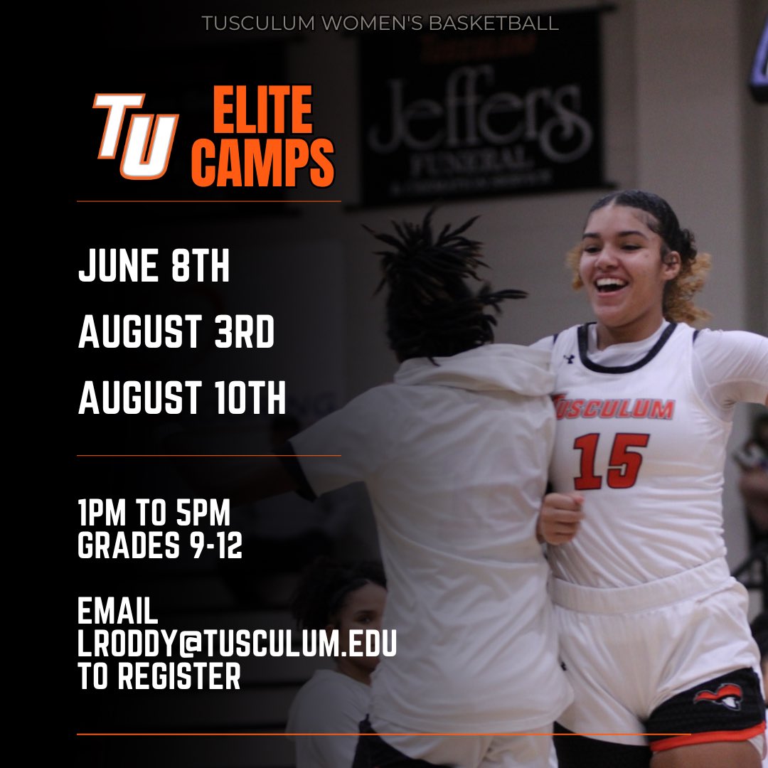 🟠⚫️ Tusculum Elite Camp dates ⚫️🟠

You can sign up through this link ⬇️⬇️

We’d love to work with you this summer! 

forms.gle/3nwFNtGsCmURKh…