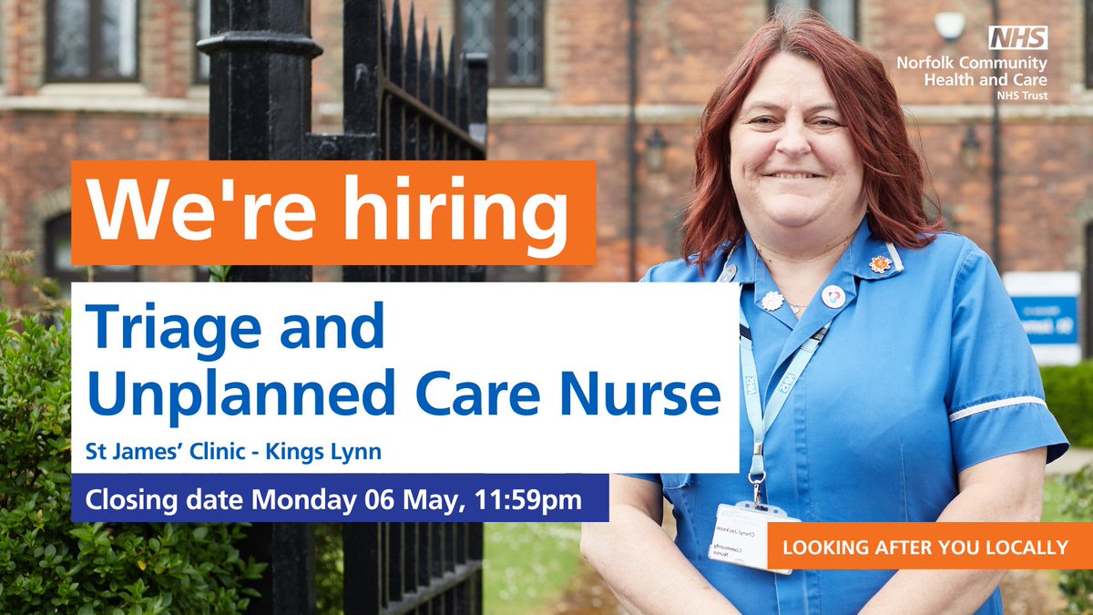 Do you like to work in a busy & fast pace environment? Join the triage team in the West & help look after the locally community by triaging incoming referrals assessing patient’s needs & prioritise their care.
Interested? Find out more>>wearenchc.nhs.uk/looking-for-a-…
#WeAreNCHC