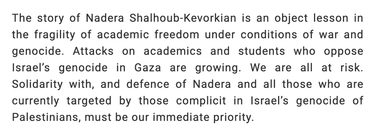 a detailed and chilling overview of the “Dangerousness” of professor Nadera Shalhoub-Kevorkian. #FreeNadera