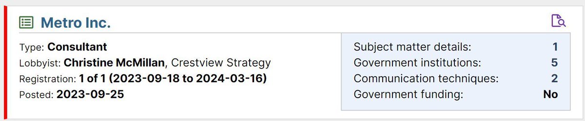 @FoodProfessor What about Metro and SkipTheDishes?
Can we boycott these too?😉

Jagmeet Singh's brother company is a lobbyist for Metro, the competitor of Loblaws.