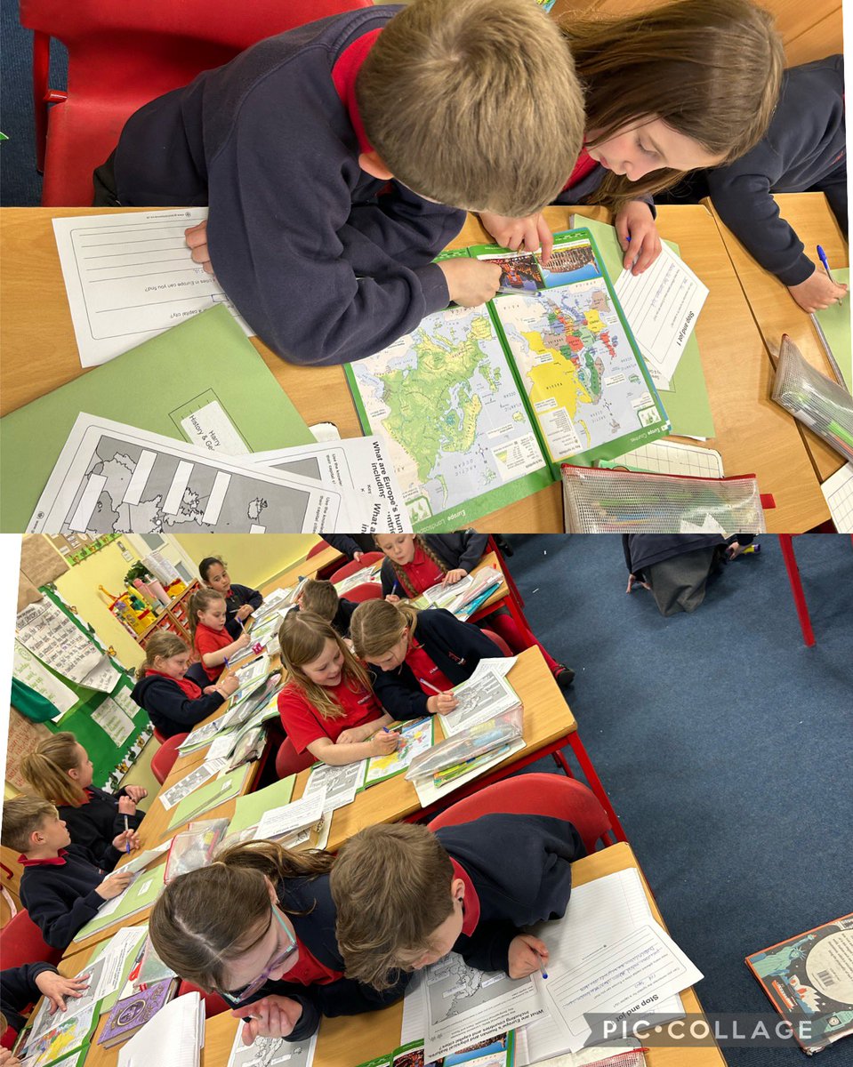 In Geography, Year 4 used atlases to find and identify countries and their capital cities in Europe. They followed clues and labelled their own European map 🌍