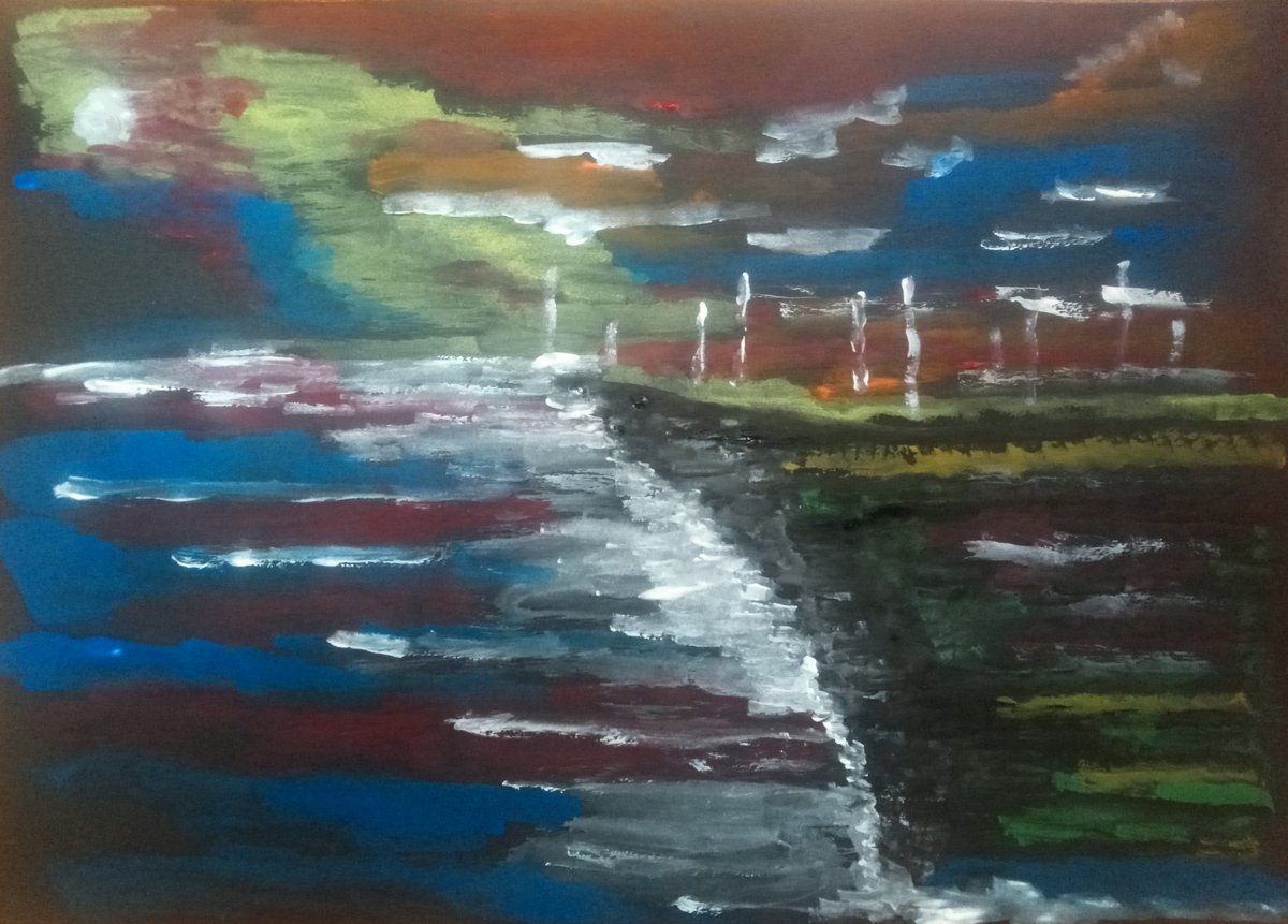 A Painting from the Beginning of 2024 around January by me FUTURA of a Sicilian Seascape using Acrylic Oils on Black Grain Cartridge Paper.

Enjoy your Week

#seascapeart #acrylicpainting #paintingart #artdesign #colourart #minimalart #impressionism #abstractexpressionism