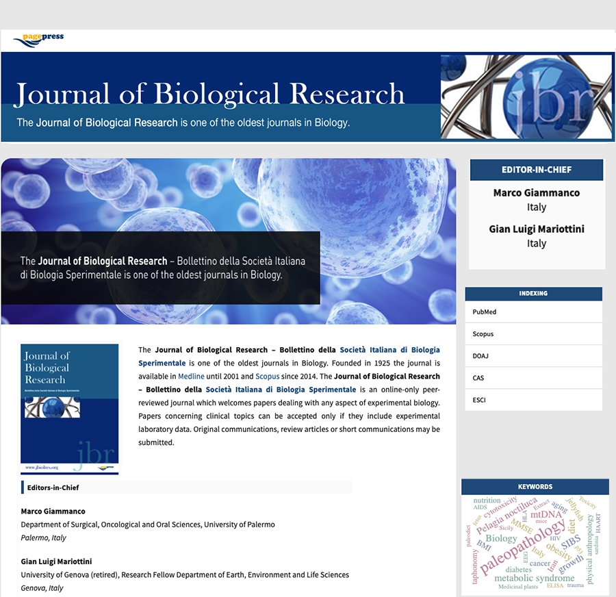 PagePgp's tweet image. | Journal of Biological Research |

#Hyperhomocysteinemia is actively studied as a potential #riskfactor and/or #biomarker for numerous pathological conditions, including #brain diseases

A new study analyzes the proteolytic processes in the rats brains

➡️doi.org/10.4081/jbr.20…