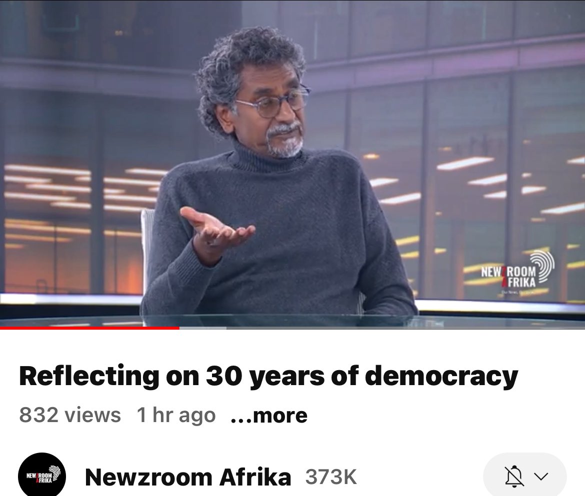 The link to the interview I did this morning on 30 years of democracy with @Newzroom405 youtu.be/FP2XPjvX6uY?si… Imagine how much furthers down the road we would have been if we had ethical leadership in power. Vote for those who have a track record of work in your…