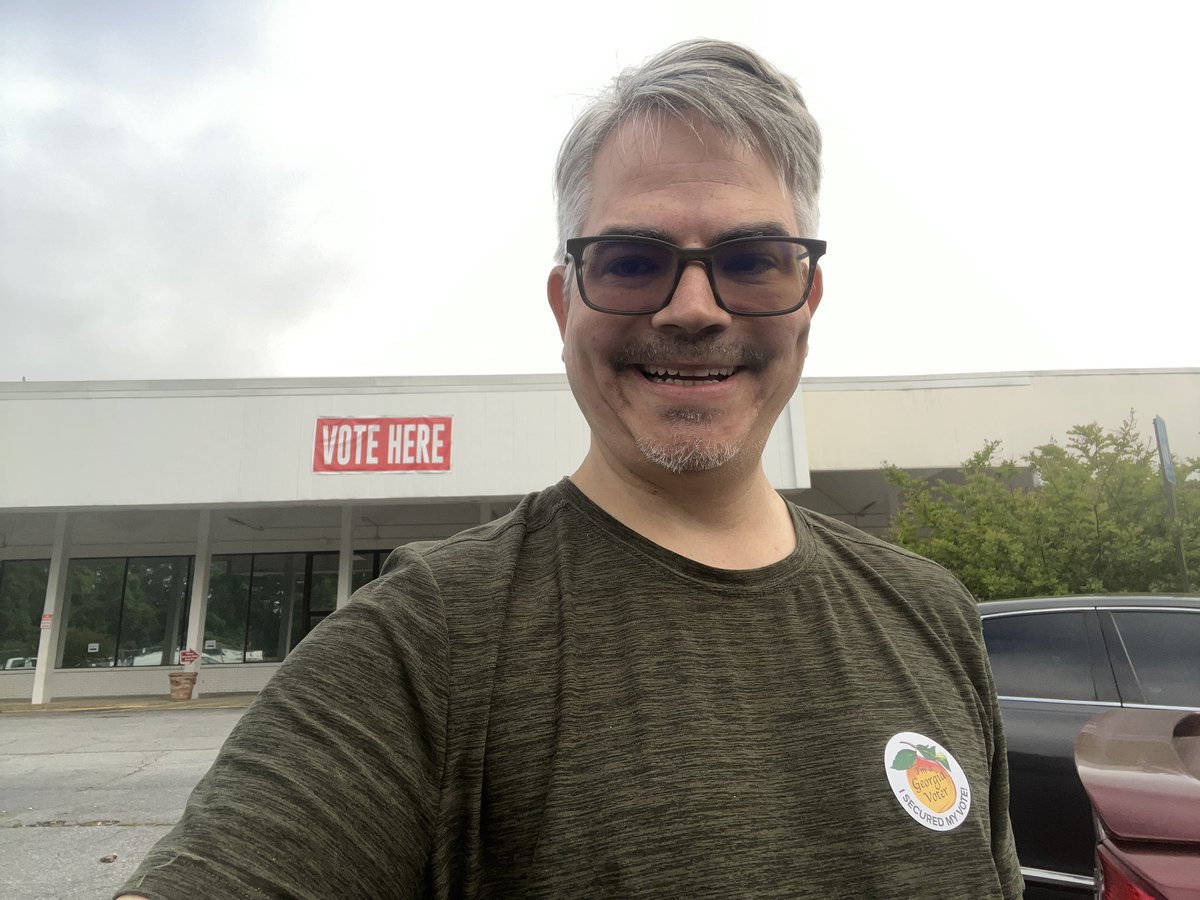 I voted! No line at the DeKalb elections office. I was the 27th voter of the day. Took me 12 minutes total. Early voting started today and lasts three weeks leading up to Election Day May 21. #gapol