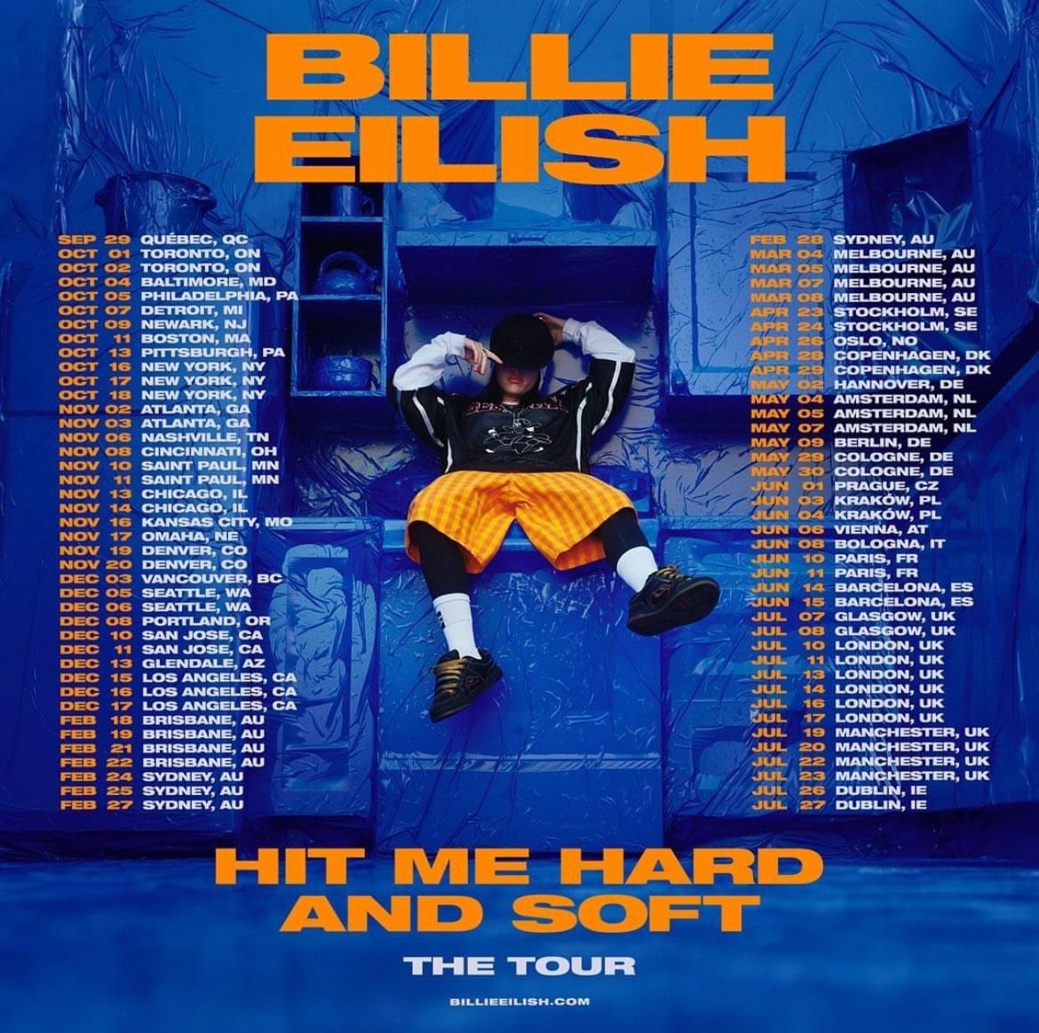 Billie Eilish ประกาศทัวร์คอนเสิร์ต Hit Me Hard And Soft The Tour โดย Billie Eilish จะไปแสดงที่อเมริกา, แคนาดา, อังกฤษ, ยุโรป, ออสเตรเลีย ตั้งแต่เดือนกันยายนไปจนถึงเดือนกรกฎาคมปี 2025 ส่วนแฟนๆ ชาวเอเชียต้องรอลุ้นกันต่อไป