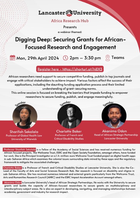 I am excited to co-host Lancaster University's Africa Research Hub event alongside my colleagues Dr Zanele Wood and Dr Yakubu Salifu, the co-directors of the Hub #LUARH @LancasterUni @LancsUniLaw