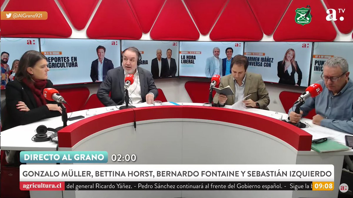 Ya comenzó #DirectoalGrano! En este capítulo, @gonzalomuller conversa con @HorstBettina, @berfontaine y Sebastián Izquierdo de @cepchile. Nos escuchas en @AgriculturaFM📻