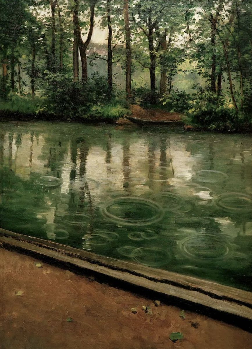 Christina5004's tweet photo. #VWStories2024 #FascinationOfThePool
"A girl; we used to come down from the farm (the placard of its sale was reflected on the top of the water) that summer, 1662." Did she just write a complete short story in 2 pages?
(This story reminded me of a favorite #Caillebot painting.) https://t.co/TEDWk7Vxxo