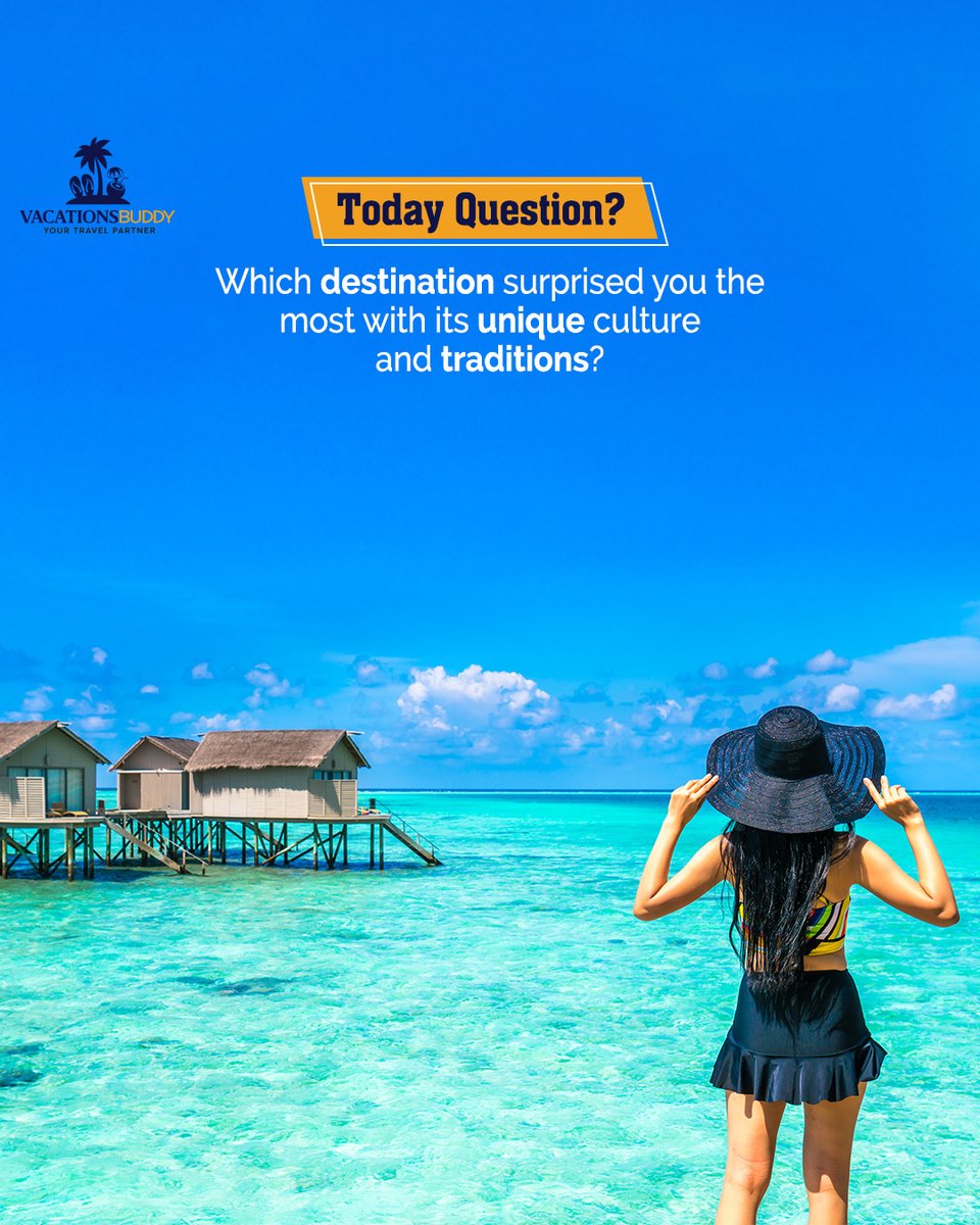 🌍 Today's Question: Which destination surprised you the most with its 𝐮𝐧𝐢𝐪𝐮𝐞 𝐜𝐮𝐥𝐭𝐮𝐫𝐞 and traditions?
.
.
.
#traveltalk #cultureshock #uniquedestinations #adventuretime #vacation #trip2024 #vacationsbuddy #todayquestion #destination #cultureexplore #MondayMotivaton