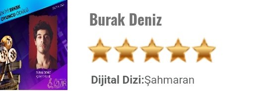 💥💥💥💥💥 #BurakDeniz #Şahmaran izmirfilmfest.org/oylama/dijital…