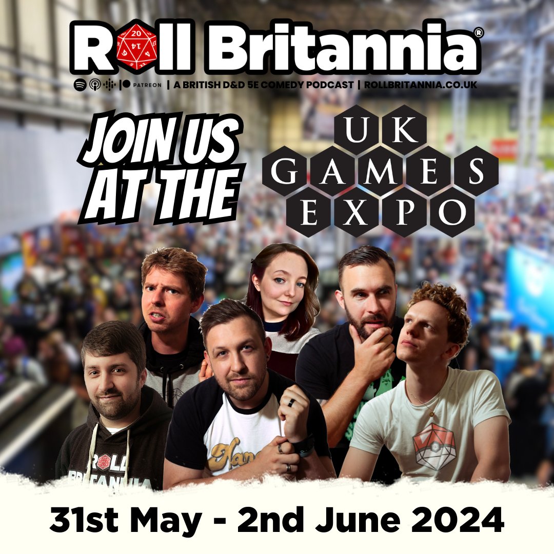 🐉 Seeking something extraordinary at @UKGamesExpo? Find the @RollBritannia crew for a dive into the fantastic world of D&D. We promise tales, tips, and tons of fun. See you there! #FantasyAwaits #UKGE2024