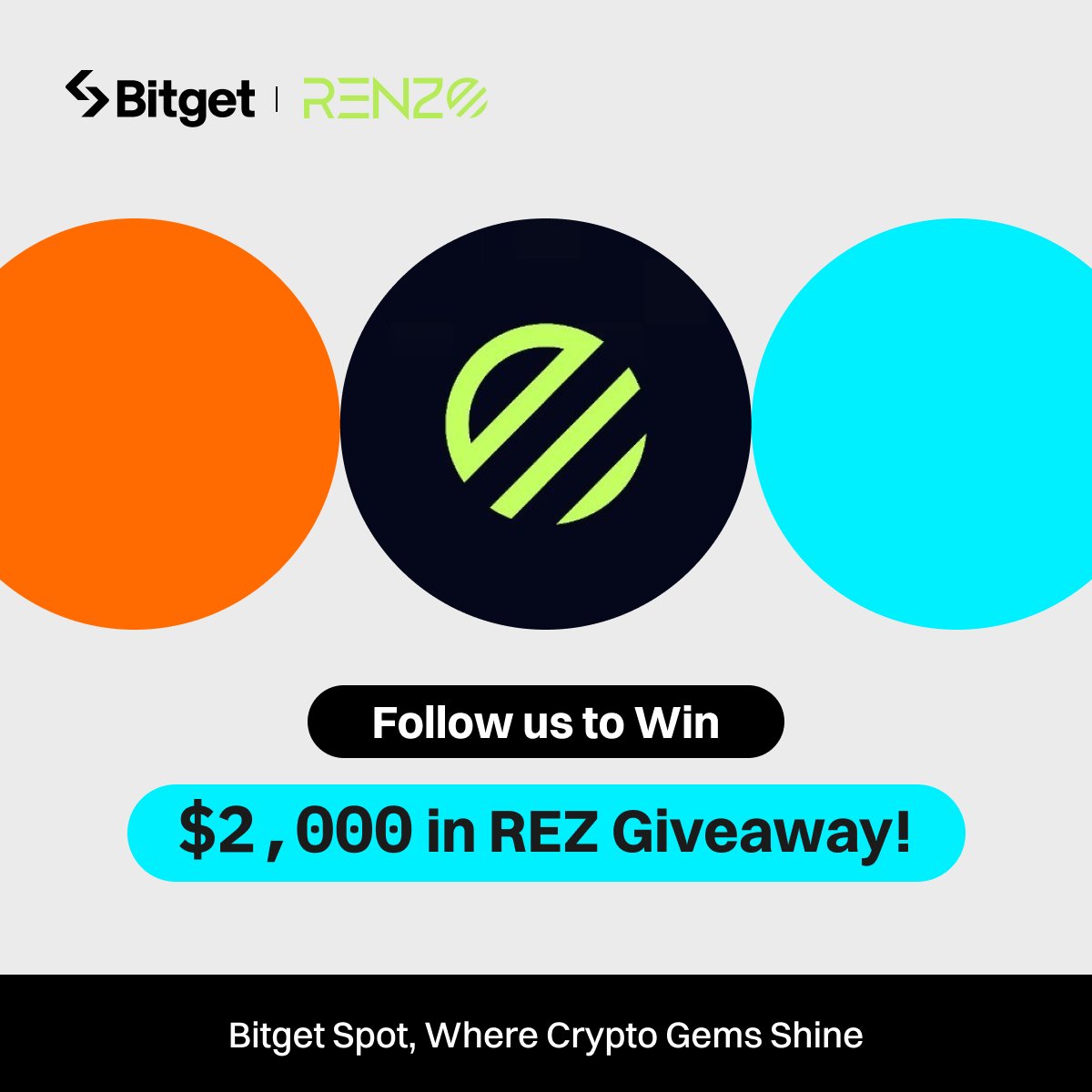 $2,000 GIVEAWAY We're giving away $2,000 worth of $REZ to celebrate its listing on #BitgetSpot! 1⃣ Follow @bitgetglobal @RenzoProtocol 2⃣ Repost with #REZlistBitget & tag your friends 3⃣ Fill out: forms.gle/yyWZDi7tk1fCy8… 🎁 40 winners * $50 worth of REZ