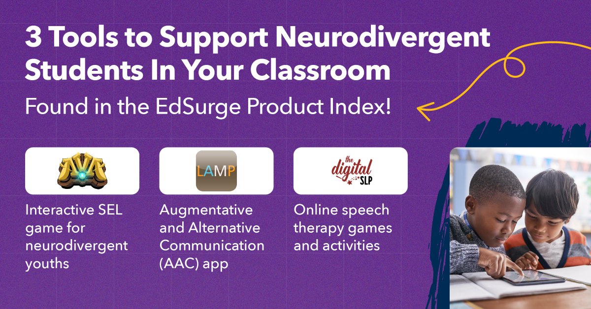 During #AutismAcceptanceMonth, let's support neurodivergent students with the tools they need for effective classroom learning! 💙✨ Explore the EdSurge Product Index brought to you by ISTE for these assistive technologies. Let's make #education inclusive and accessible for all!