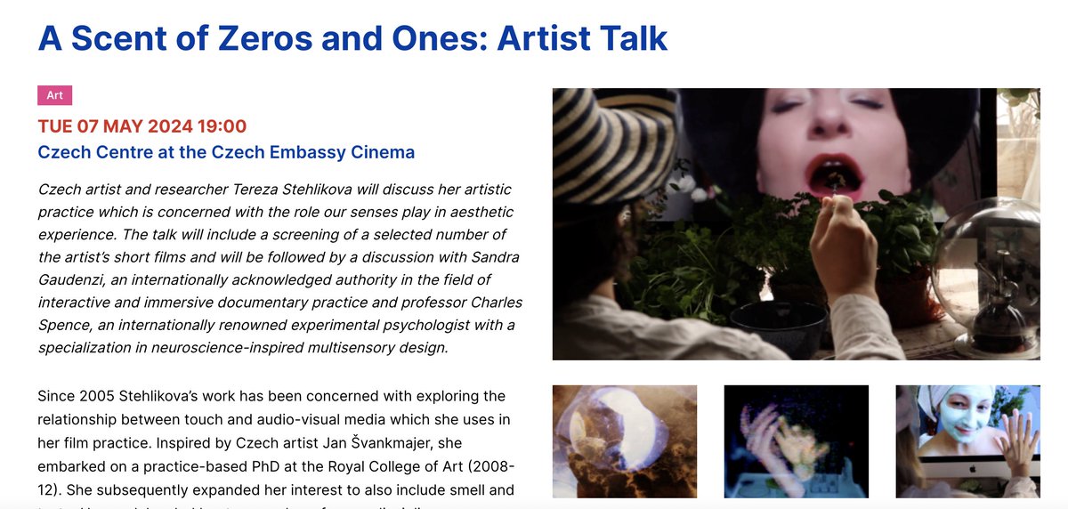 TerezaGoldfinch's tweet image. London people: come to my Artist Talk" with @sgaudenzi and Charles Spence (@xmodal). Also a celebration of a book I am writing called Exiled from Our Bodies: And How to Come Back to Our Senses, for Routledge. Free tickets, registration required: london.czechcentres.cz/en/program/a-s…