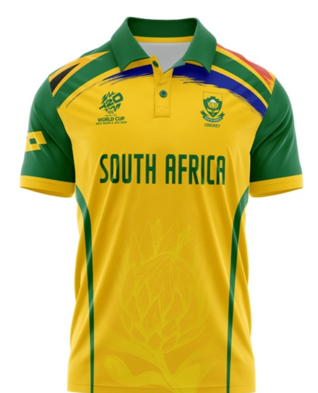 South Africa's World Cup 2024 T20I jersey.
#cricketupdate #ICCT20WorldCup   #ProteaFire #T20WorldCup24 #T20WC2024 #SouthAfrica