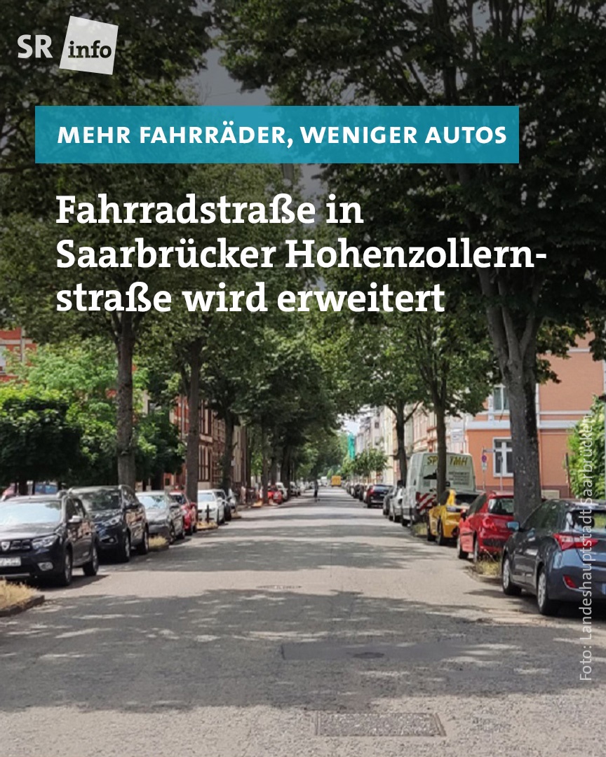 Mehr Platz für Radfahrer – dafür wird die schon bestehende Fahrradstraße in der Hohenzollernstraße in #Saarbrücken von der Westspange bis zur HTW erweitert. #Saarland sr.de/sr/home/nachri…