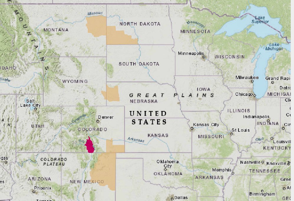 A few Fire weather watches and a sliver of Red Flags in Colorado. 
#wildfire #cofire #nmfire #mtfire #ndfire