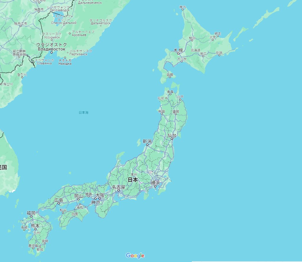 この縮尺のgoogle map、なんで東京じゃなくて横浜が表示されるんだ？