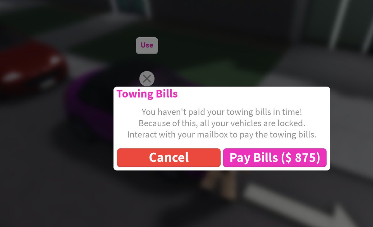 This is new to me. You can't even use your car, if you don't pay your towing bills. #bloxburg